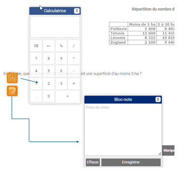 calculatrice & bloc notes